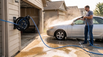 Blu Shield The Slayer Hybrid Pressure Washing Hose Reel 1/4" X 35'