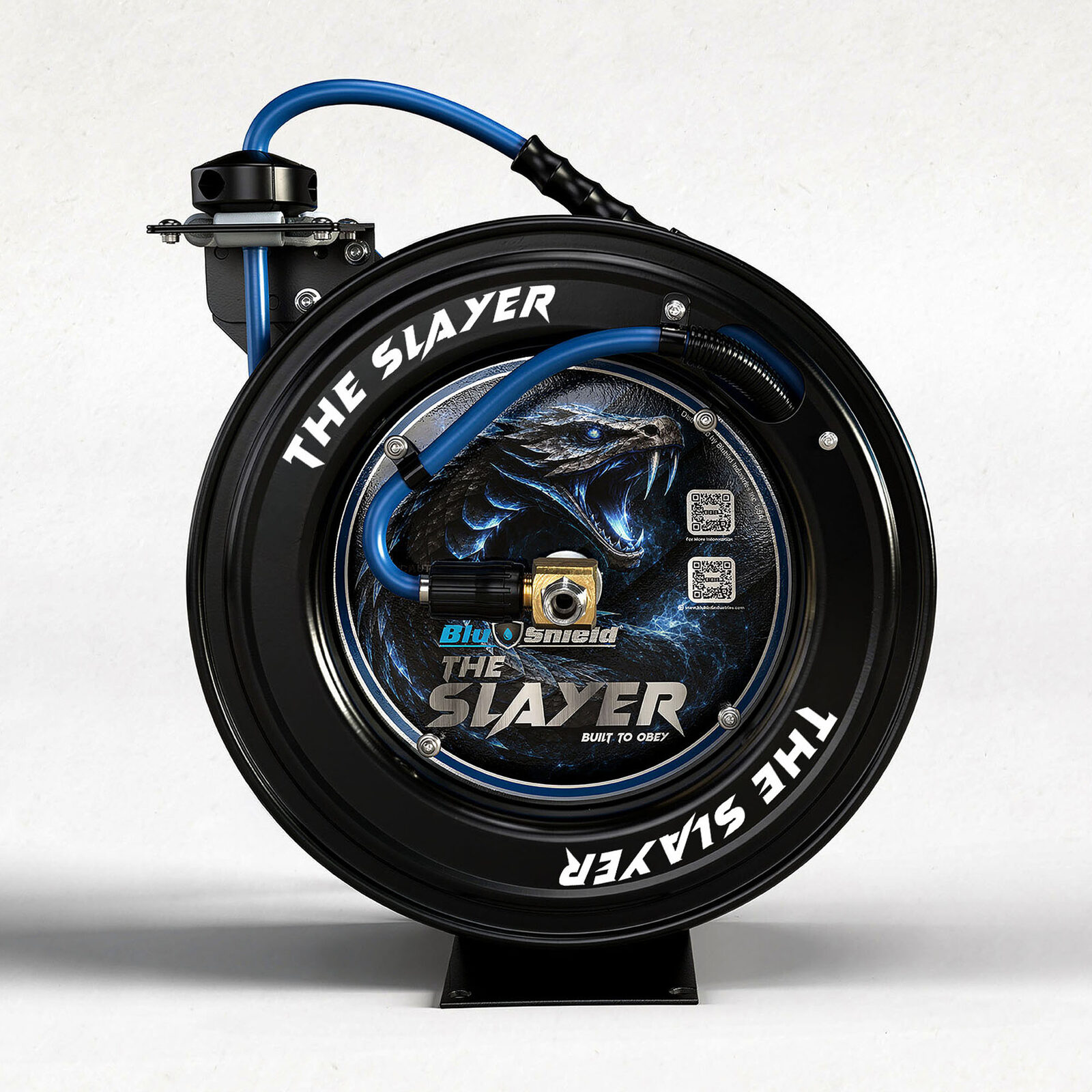 Blu Shield The Slayer Hybrid Pressure Washing Hose Reel 1/4" X 50'