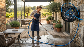 Blu Shield The Slayer Hybrid Pressure Washing Hose Reel 1/4" X 50'