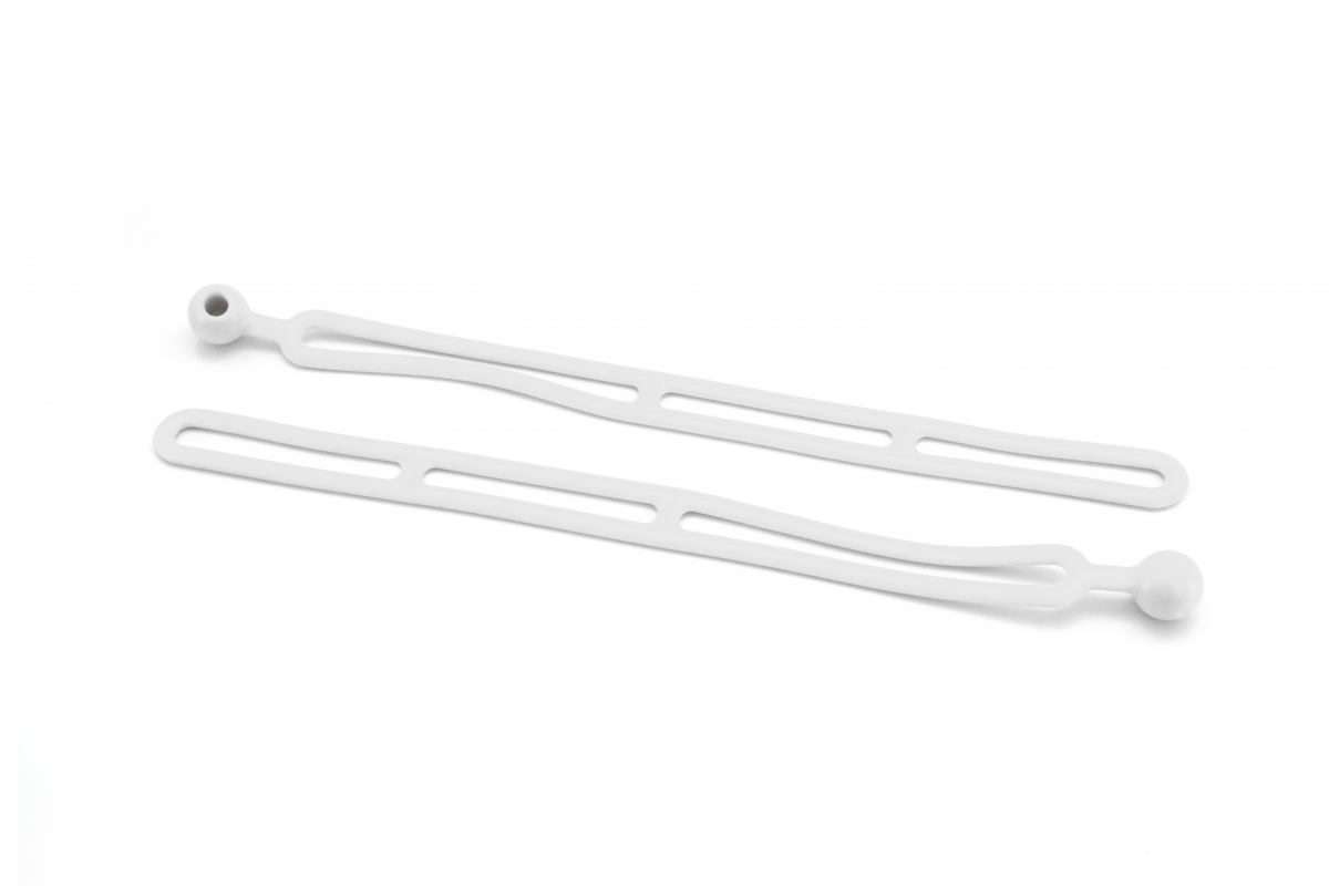 Rapid Tie 16" Non Marring Adjustable Extendable Strap, Patented, Made in USA - 2 Pack, White