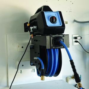 Blu Shield Pressure washer small wide reel 1/4" X 50' + 15' Inlet Hose.