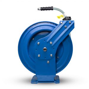 Blu Shield Rubber Pressure Washing Hose Reel 3/8" X 50' (Dual Arm)with 6' Lead-in-Hose